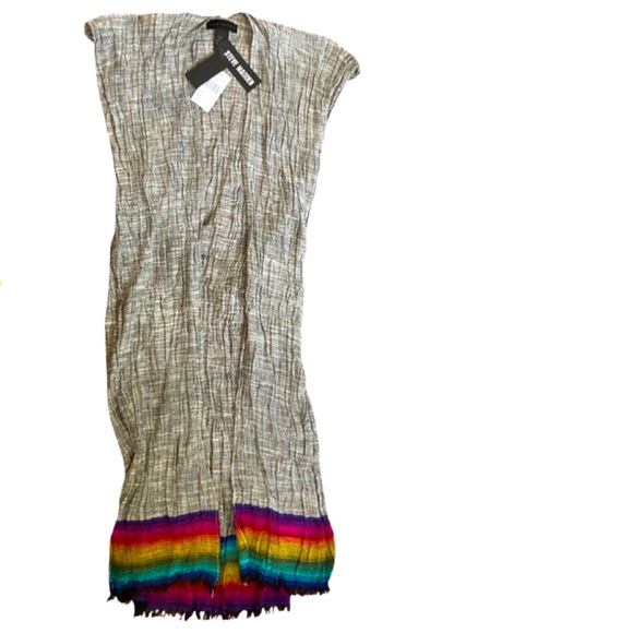 Steve Madden Accessories - Steve Madden gray multicolored duster coverup rayon cotton tassels OS fits most